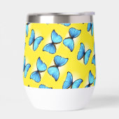 黄色に青い蝶のパターン (左面)