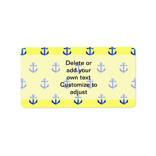 黄色のいかりパターン ラベル (正面)