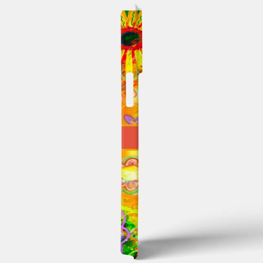 黄色のおもしろいハート花の個人用設定 Case-Mate iPhoneケース (裏面 / 右)