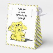 黄色のおもしろい山形の象間抜け象のパーティー愛用ボックス フェイバーボックス (裏面サイド)