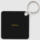 黄色のおもしろい木工の前方の注意の道路標識 キーホルダー (裏面)