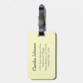 黄色のおもちゃテディとアヒルの子供はラゲッジタグに名前 ラゲッジタグ (裏面縦)