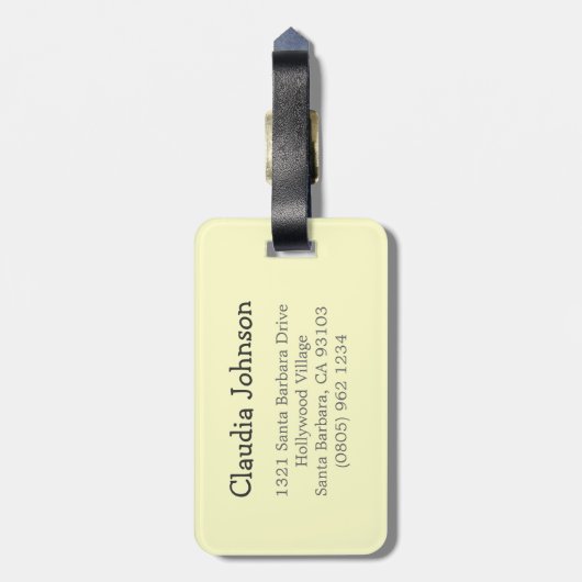 黄色のおもちゃテディとアヒルの子供はラゲッジタグに名前 ラゲッジタグ (裏面縦)