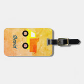 黄色のおもちゃトラックの背動揺して景 ラゲッジタグ (正面横)