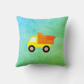 黄色のおもちゃトラックキッズ クッション (裏面)