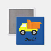黄色のおもちゃトラック マグネット (正面/裏面)