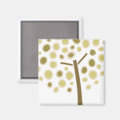 黄色のお洒落木 マグネット (正面/裏面)