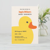 黄色のかわいいアヒルの赤ちゃんシャワー 招待状 (スタンド正面)