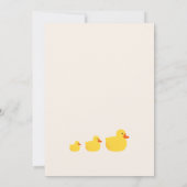 黄色のかわいいアヒルの赤ちゃんシャワー 招待状 (裏面)
