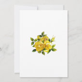 黄色のかわいらしローズフローラブライダルシャワー招待 招待状 (裏面)
