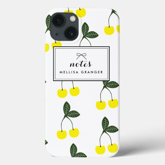 黄色のさくらんぼパターパーソナライズされたンiPadケース Case-Mate iPhoneケース (裏面)