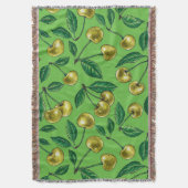 黄色のさくらんぼ スローブランケット (正面縦)