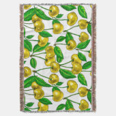 黄色のさくらんぼ スローブランケット (正面縦)