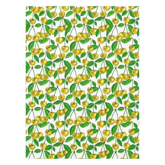 黄色のさくらんぼ テーブルクロス (正面)