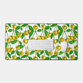 黄色のさくらんぼ デスクマット (キーボード&マウス)