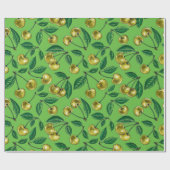 黄色のさくらんぼ ラッピングペーパー (フラット)