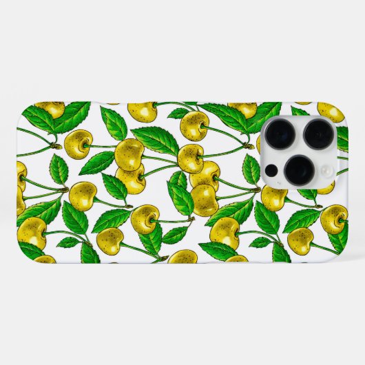 黄色のさくらんぼ iPhoneケース (裏面横)