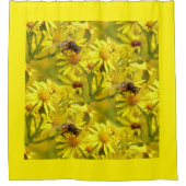 黄色ののまわりにとデイジーの花シャワーカーテン シャワーカーテン (正面)