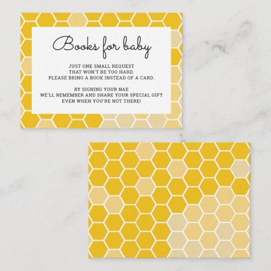 黄色ののまわりに赤ちゃんシャワーブックリクエストカード エンクロージャーカード (正面/裏面)