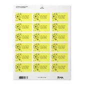 黄色のはっきりした花の住所ラブル ラベル (フルシート)