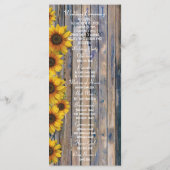 黄色のひな素朴ま花教会の結婚式 プログラム (裏面)