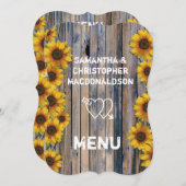 黄色のひな素朴わり国結婚式メニュー メニュー (正面/裏面)