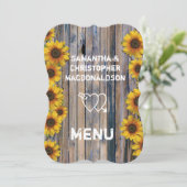 黄色のひな素朴わり国結婚式メニュー メニュー (スタンド正面)