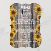 黄色のひな素朴わり国結婚式メニュー メニュー (裏面)