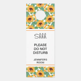 黄色のひまわりかわいらしのパターンを乱さない ドアノブサイン