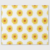 黄色のひまわりが可愛いレトロなY2Kパターン ラッピングペーパー (フラット)