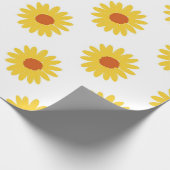 黄色のひまわりが可愛いレトロなY2Kパターン ラッピングペーパー (角)