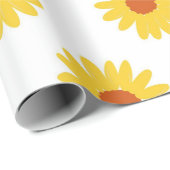 黄色のひまわりが可愛いレトロなY2Kパターン ラッピングペーパー (ロールコーナー)