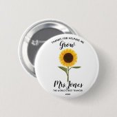 黄色のひまわりが私を育ててくれる 缶バッジ (正面&裏面)