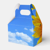 黄色のひまわりとミツバチが青い空に浮かぶ箱 フェイバーボックス (裏面サイド)