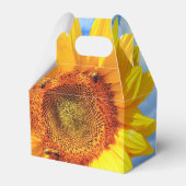 黄色のひまわりとミツバチが青い空に浮かぶ箱 フェイバーボックス (正面サイド)