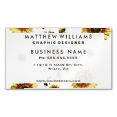 黄色のひまわりとミツバチ夏のパターン マグネット名刺 (正面)