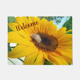 黄色のひまわりと羽 – ドormat ドアマット