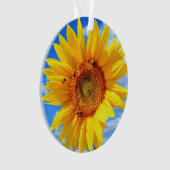 黄色のひまわりと蜂のクリスマス装飾 オーナメント (正面)