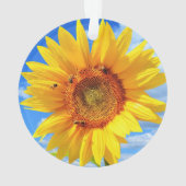 黄色のひまわりと蜂のクリスマス装飾 オーナメント (裏面)