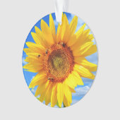 黄色のひまわりと蜂のクリスマス装飾 オーナメント (正面)