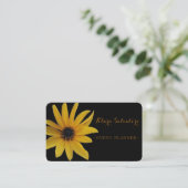 黄色のひまわりのある素敵な黒 名刺 (スタンド正面)