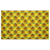 黄色のひまわりの花の柄デザインのミツバチ  ファブリック (ファットクウォーター)