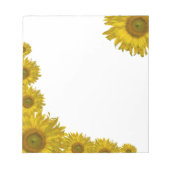 黄色のひまわりエッジ ノートパッド (正面)