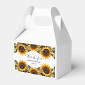 黄色のひまわりエレガントな結婚式 フェイバーボックス (正面サイド)