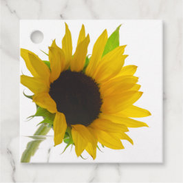 黄色のひまわりオン白 フェイバータグ