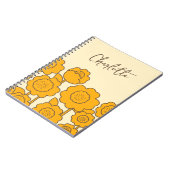 黄色のひまわりカスタマイズ可能な名前 ノートブック (左側)