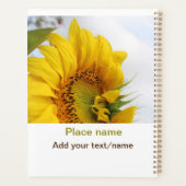 黄色のひまわりガーデン追加フォト文字名travel プランナー手帳 (裏面)