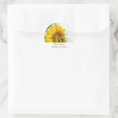 黄色のひまわりガーデン追加フォト文字名travel ラウンドシール (バッグ)