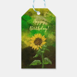 黄色のひまわりギフトラベル ギフトタグ