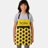 黄色のひまわりクラフトまたは料理の子供をパーソナライズ エプロン (インサイチュ)